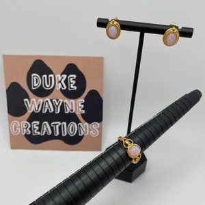 Vintage Faux Opal Avon Ring and Earrings